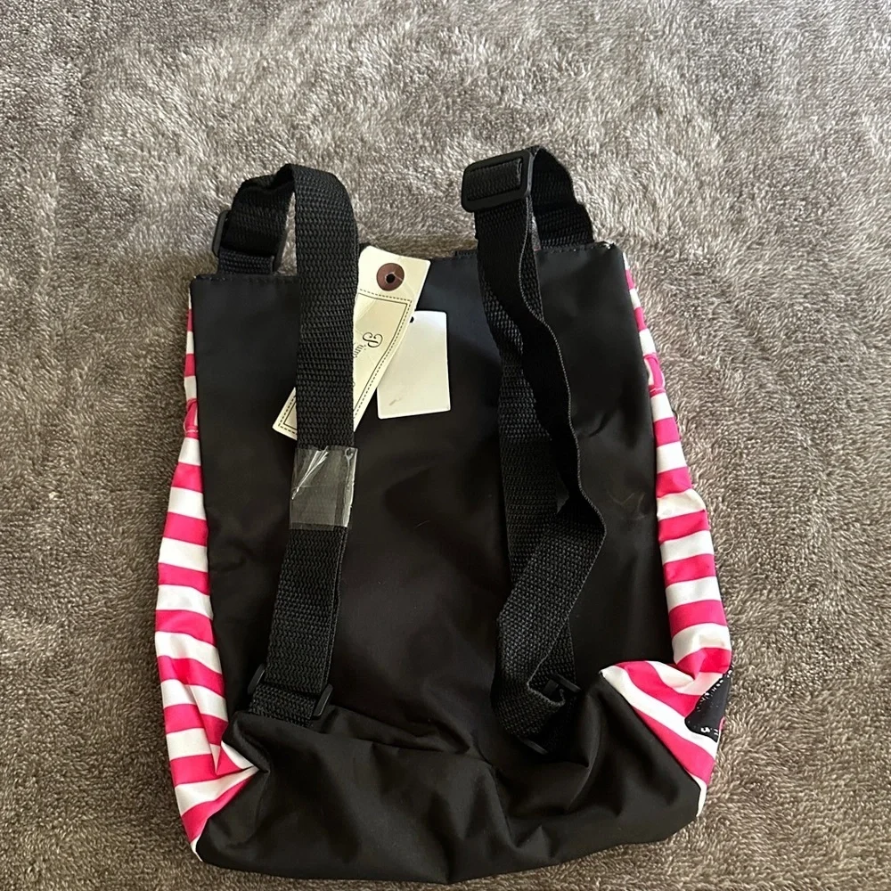Charming‎ Pink Striped Elephant Kids Backpack Bag